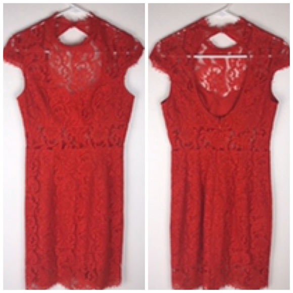 Saylor Red Lace Jane Dress - Picture 3 of 4